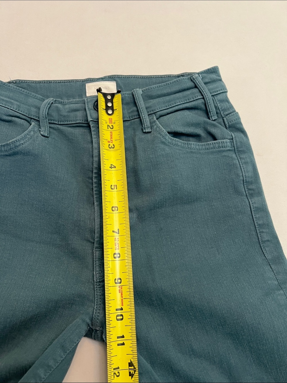 MOTHER DENIM THE HUSTLER ANKLE FRAY IN PLAY DATE GREEN WASH SIZE 28 - Picture 13 of 16